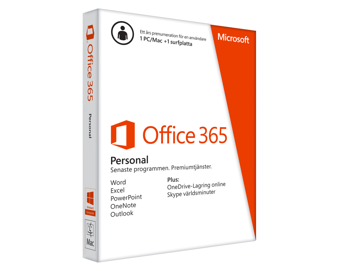 Microsoft Office 365 Personal 1 Lic. - Elektronisk lev.