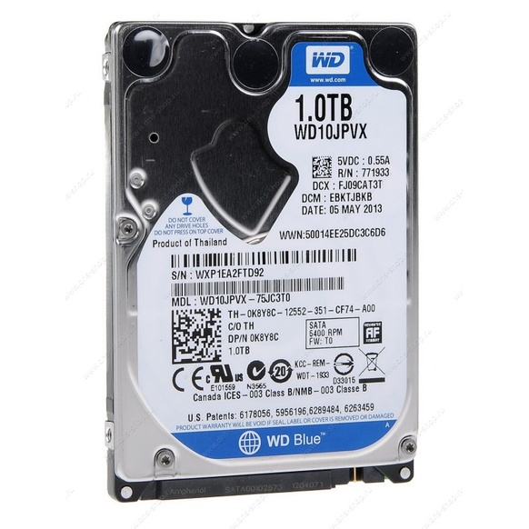 Western Digital Blue 1TB, 2.5" SATA/6, 5400 rpm, 8MB