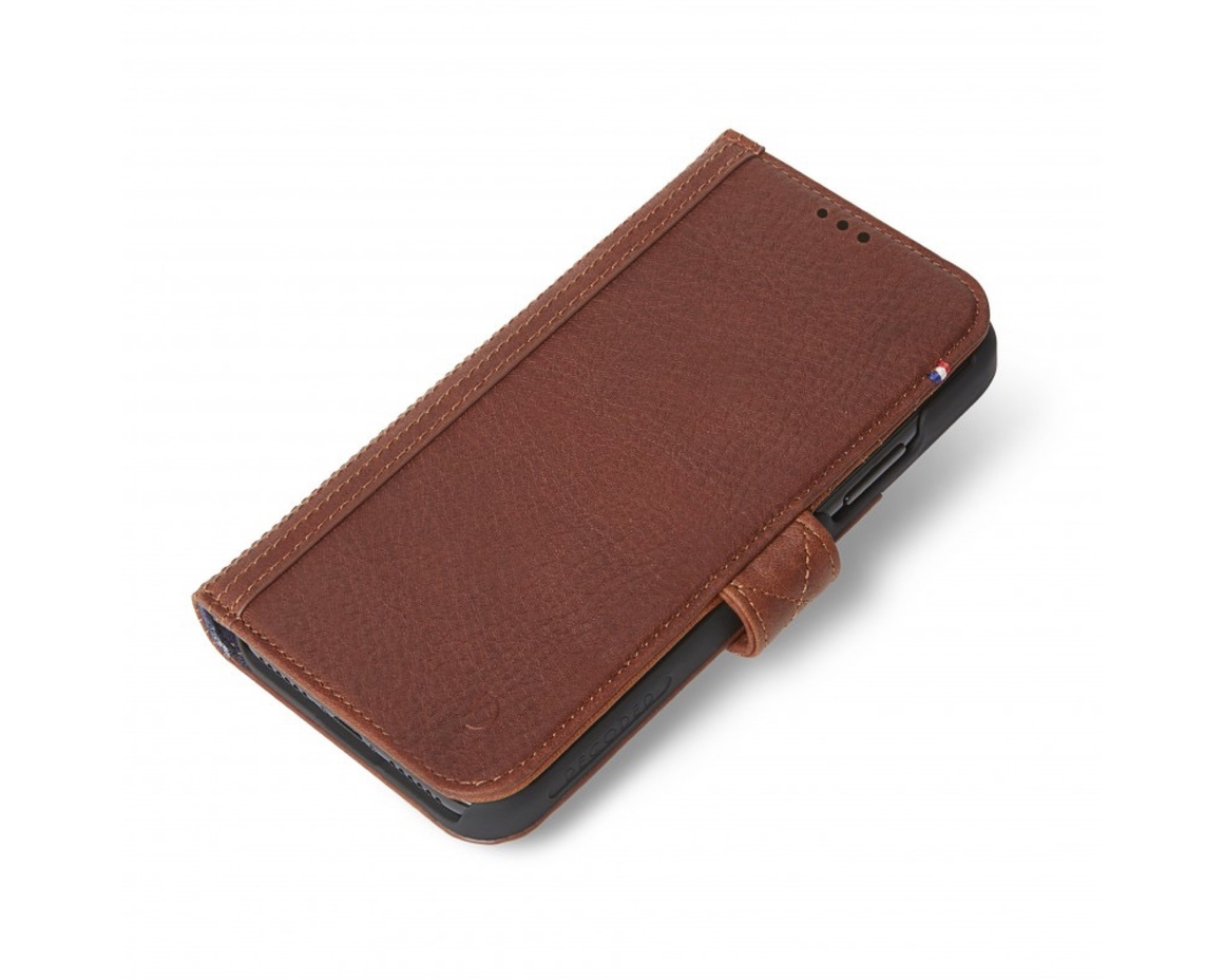 Decoded - Leather Card Wallet Case Magnet för iPhone XR - Brun