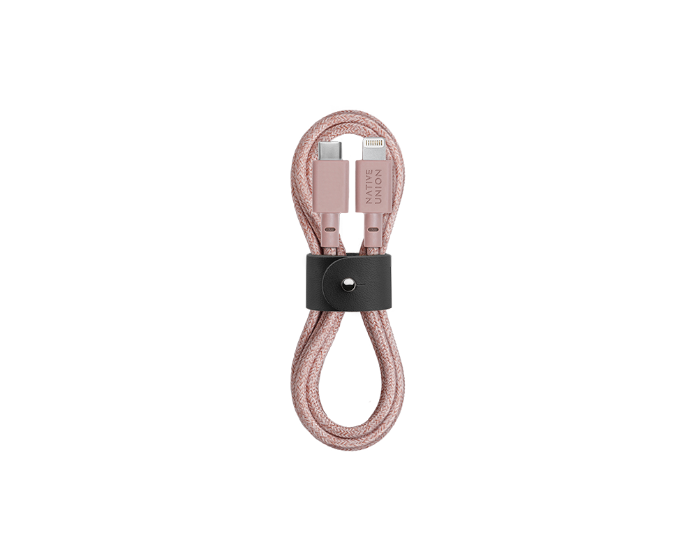Native Union Belt Cable USB-C - Lightning 1.2m Rose