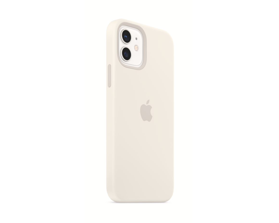 Apple iPhone 12 och 12 Pro Silikonskal med MagSafe Vit