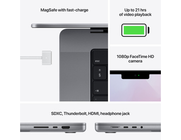 MacBook Pro 16 (2021) M1 Pro 10-Core CPU, 16-Core GPU/16GB/1TB SSD - Rymdgrå