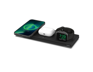 Belkin BoostCharge Pro 3-in-1 Wireless Charging Pad with MagSafe Svart