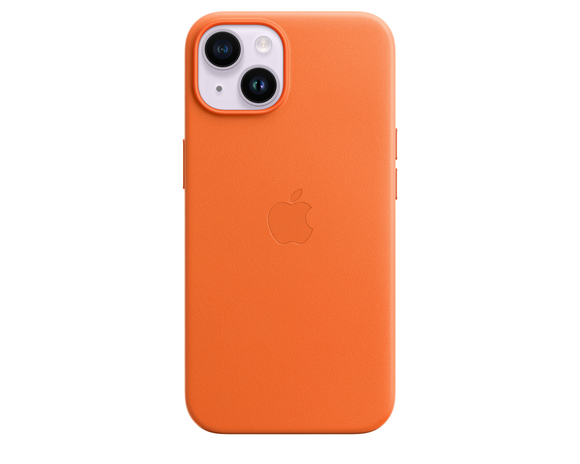 Apple iPhone 14 Läderskal med MagSafe Orange