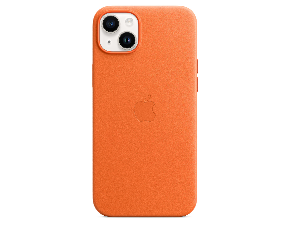 Apple iPhone 14 Plus Läderskal med MagSafe Orange