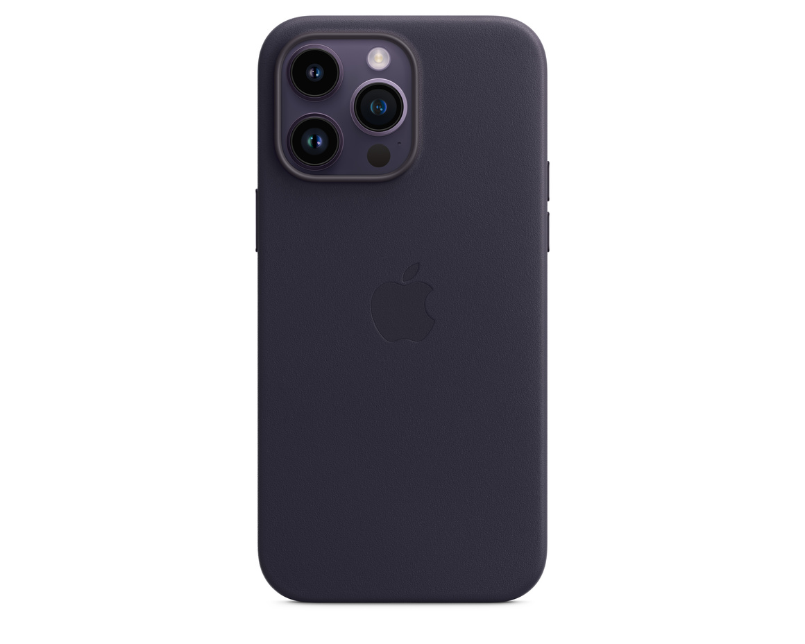 Apple iPhone 14 Pro Max Läderskal med MagSafe Svartlila