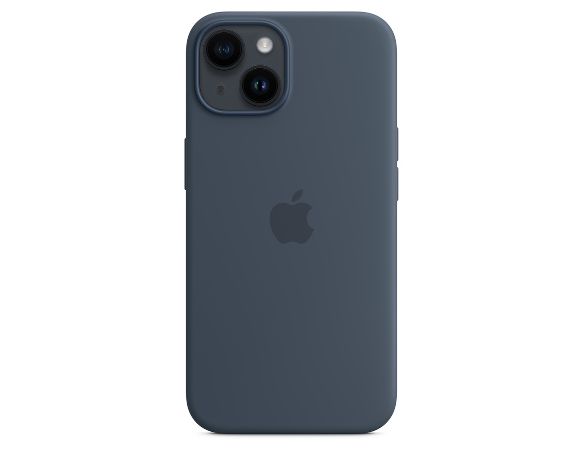 Apple iPhone 14 Silikonskal med MagSafe Stormblå