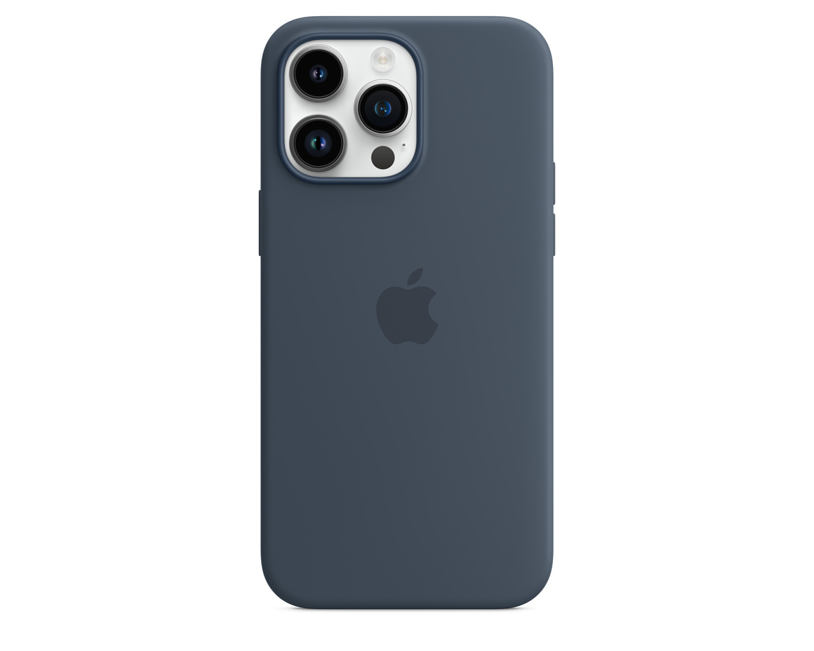 Apple iPhone 14 Pro Max Silikonskal med MagSafe Stormblå