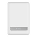 Belkin Magnetic Wireless Power Bank med Kick Stand 5000mAh Vit