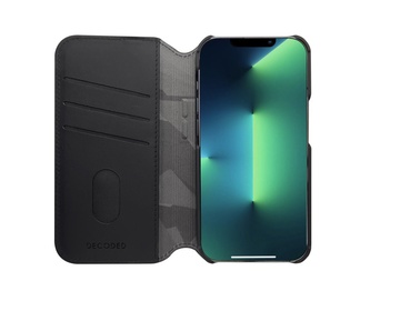Decoded Leather Wallet Case för iPhone Pro 14 Svart