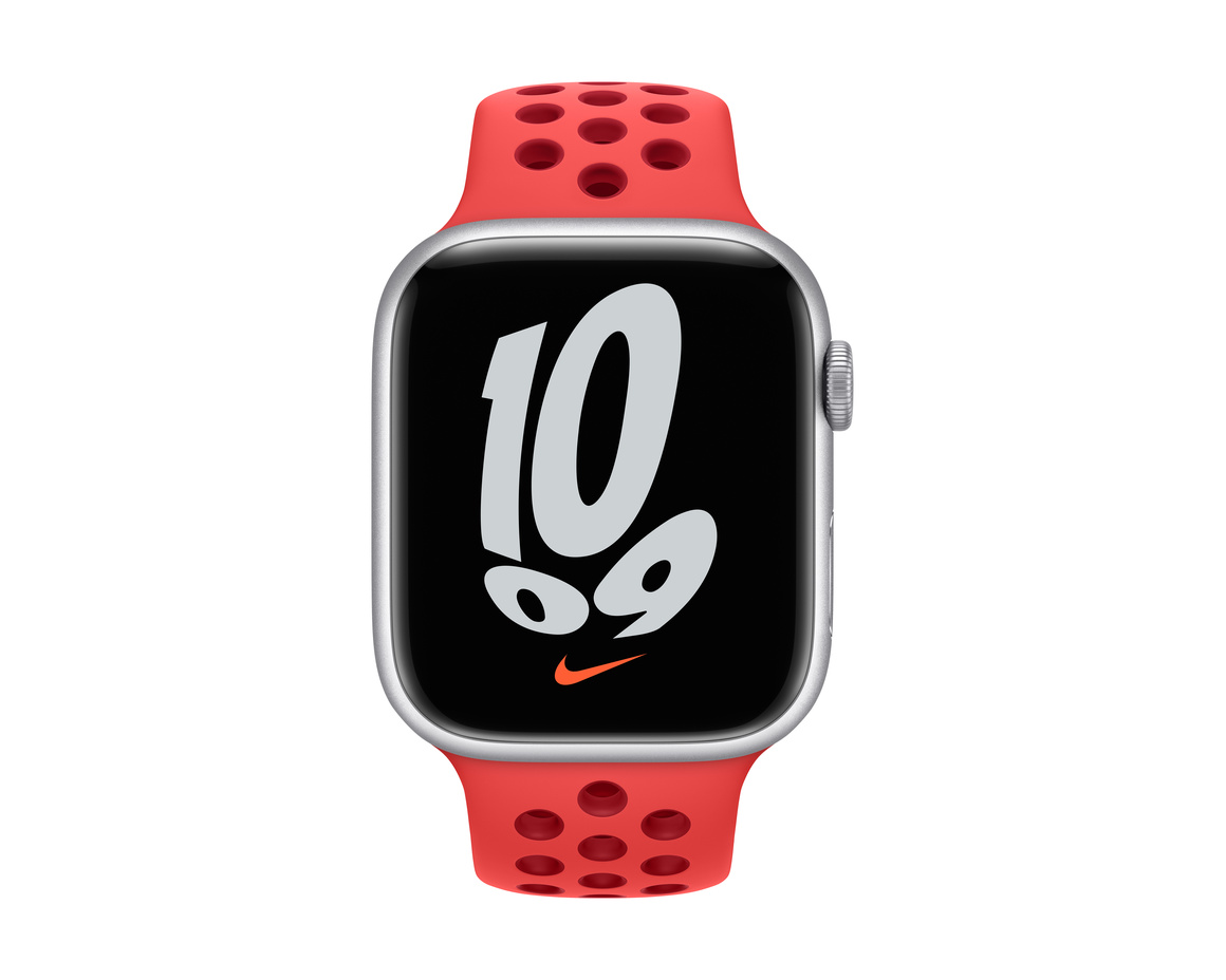 Apple Watch Nike Sportband Bright Crimson/Gym Red 45mm