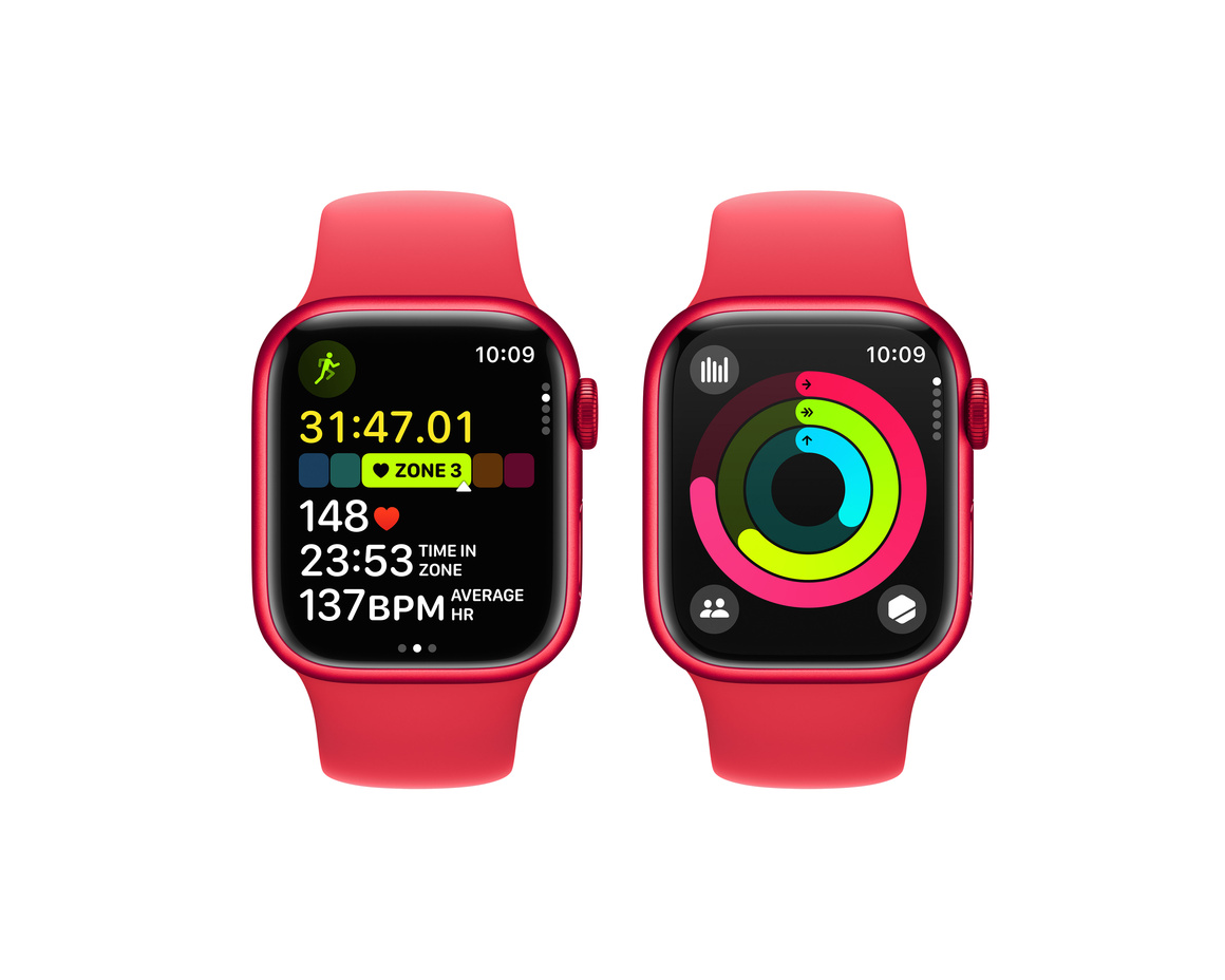 Apple Watch Series 9 Aluminiumboett (PRODUCT)RED 41mm GPS M/L