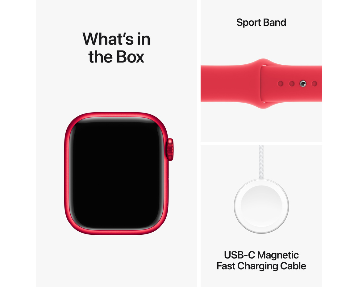 Apple Watch Series 9 Aluminiumboett (PRODUCT)RED 41mm GPS M/L