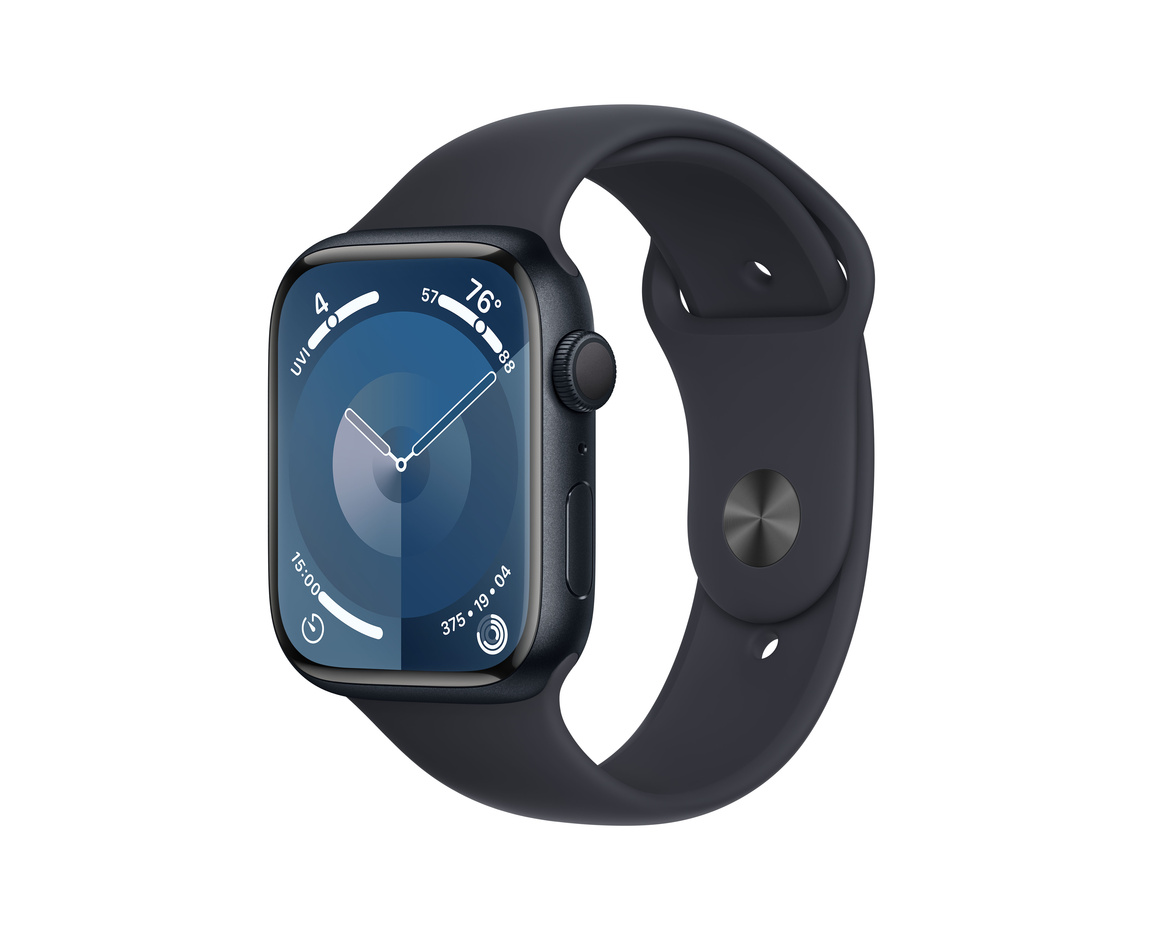 Apple Watch Series 9 Aluminiumboett Midnatt 45mm GPS M/L