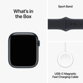 Apple Watch Series 9 Aluminiumboett Midnatt 45mm GPS M/L