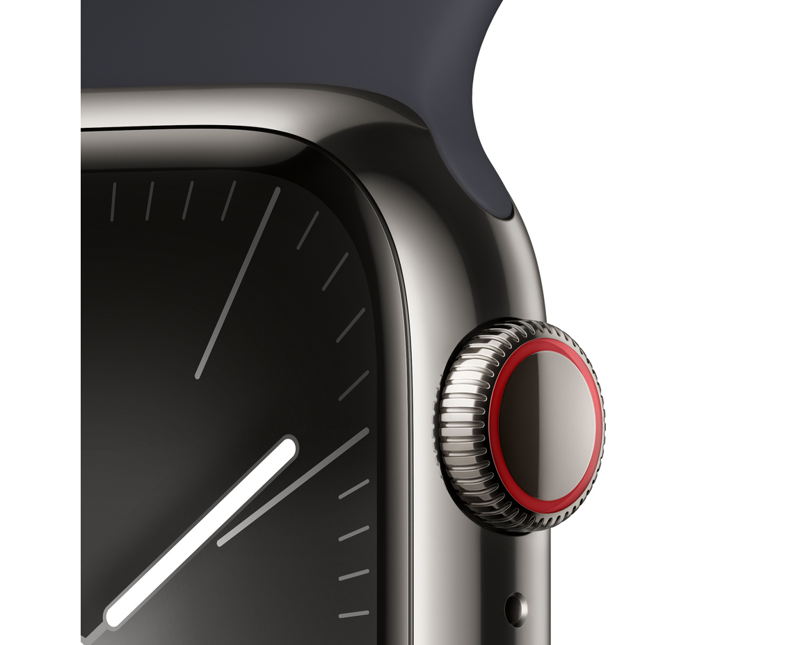 Apple Watch Series 9 Rostfri Stålboett med Sportband