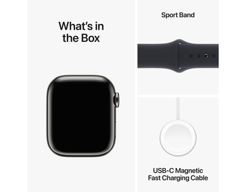 Apple Watch Series 9 Rostfri Stålboett med Sportband