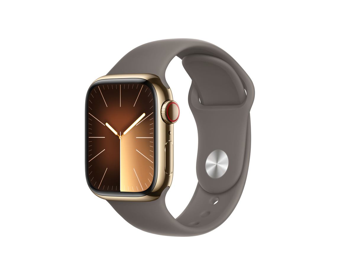 Apple Watch Series 9 Rostfri Stålboett Guld 41mm S/M