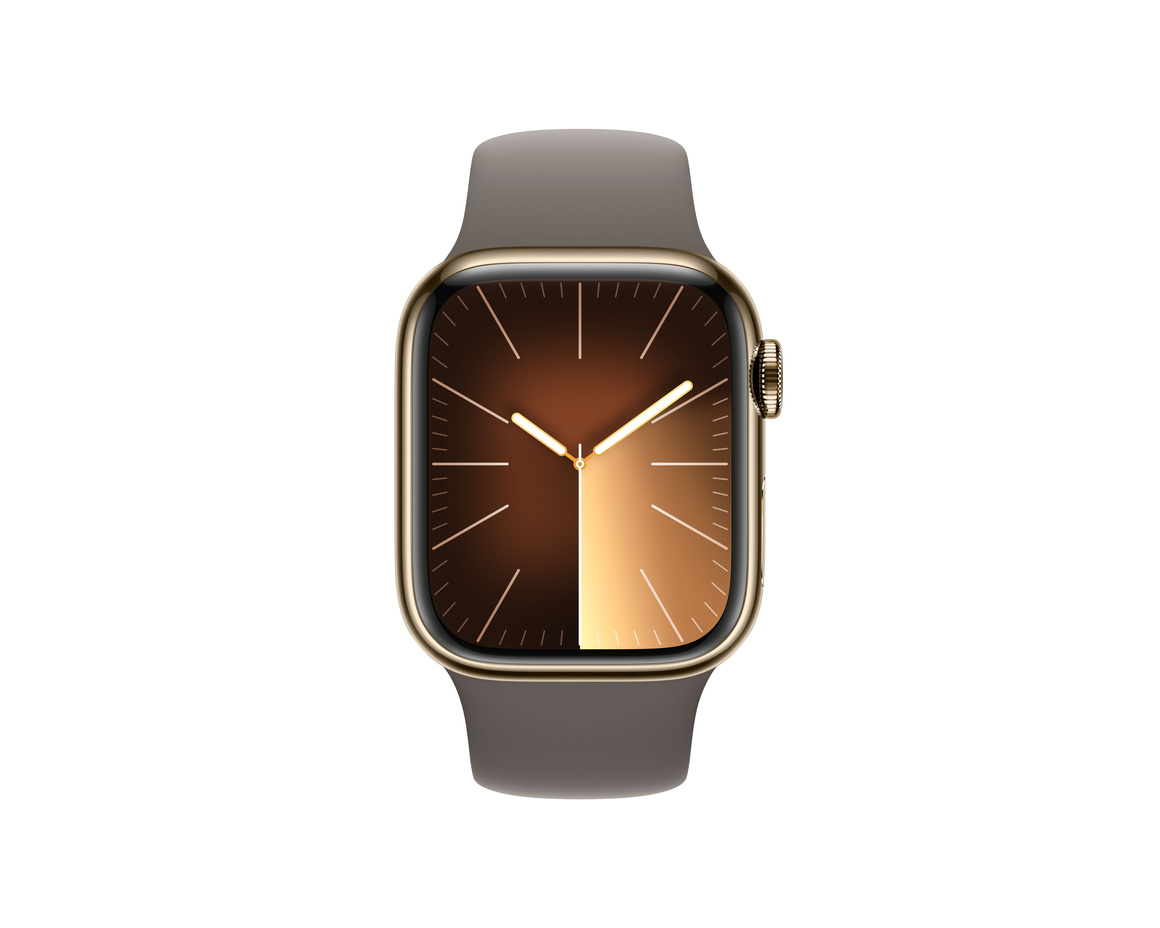 Apple Watch Series 9 Rostfri Stålboett Guld 41mm S/M