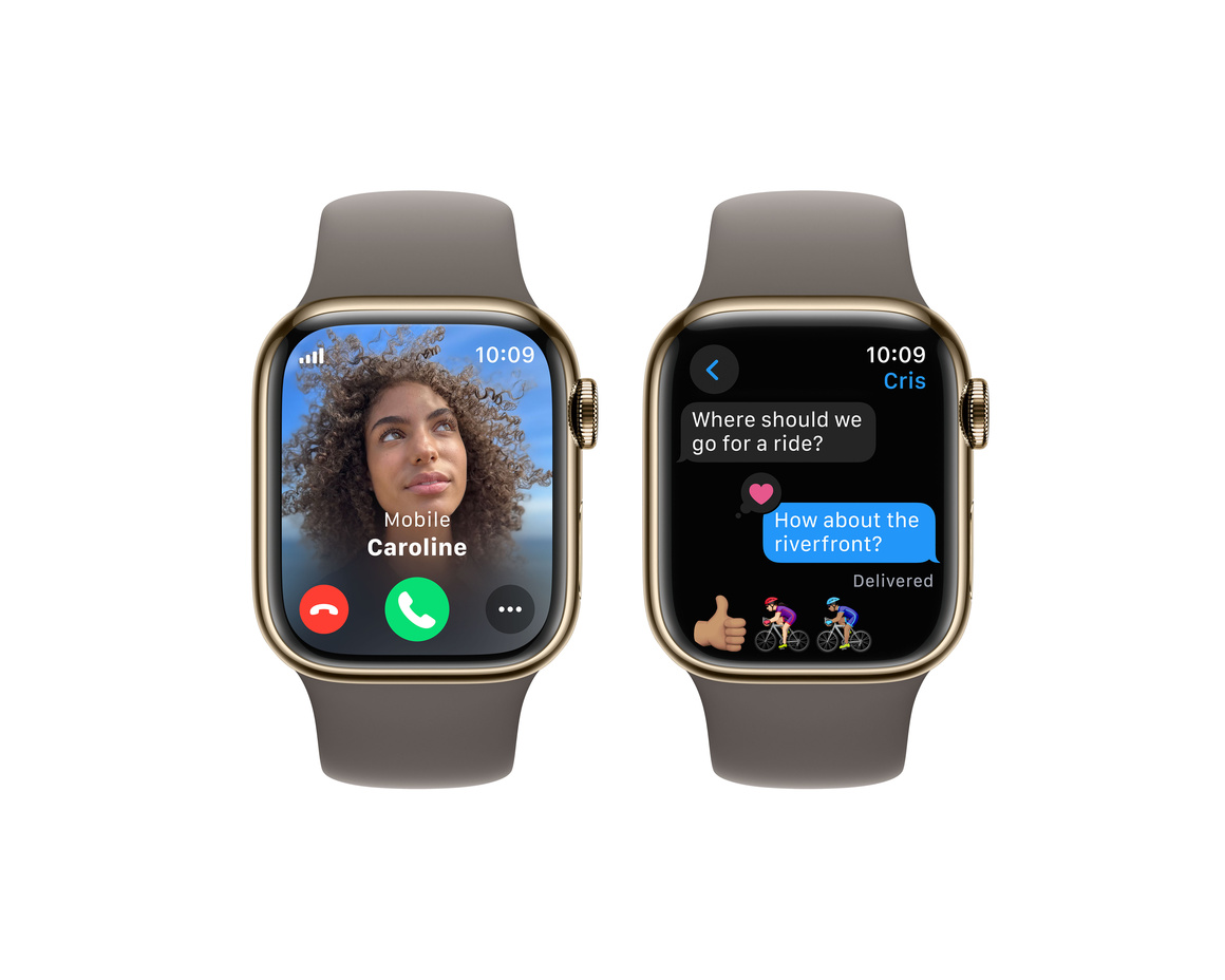 Apple Watch Series 9 Rostfri Stålboett Guld 41mm S/M