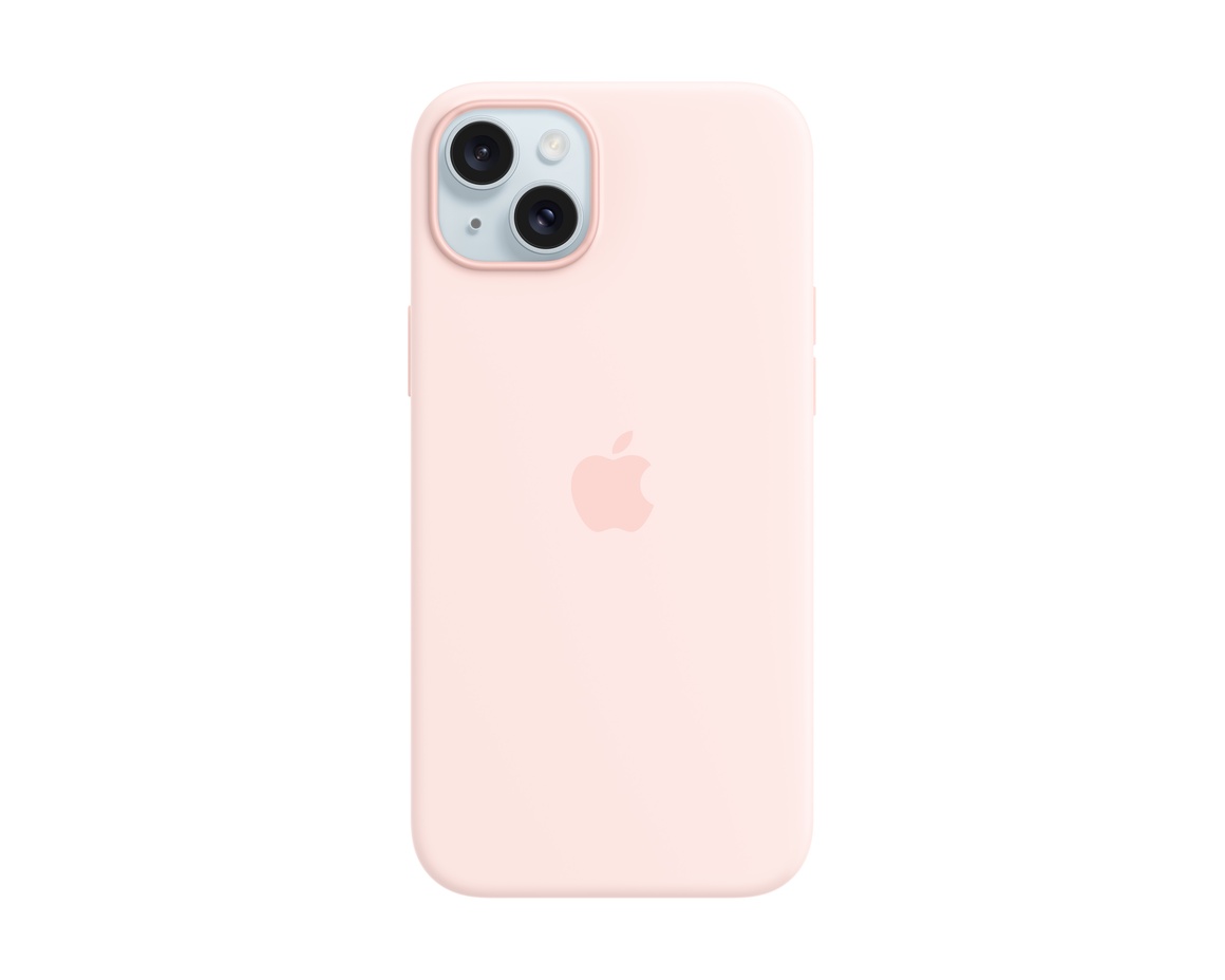 Apple iPhone 15 Plus Silikonskal med MagSafe Ljusrosa