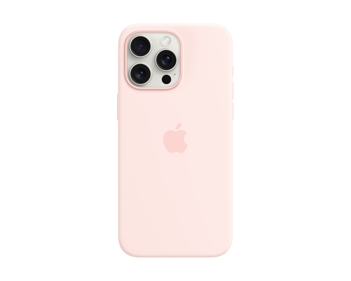 Apple iPhone 15 Pro Max Silikonskal med MagSafe Ljusrosa