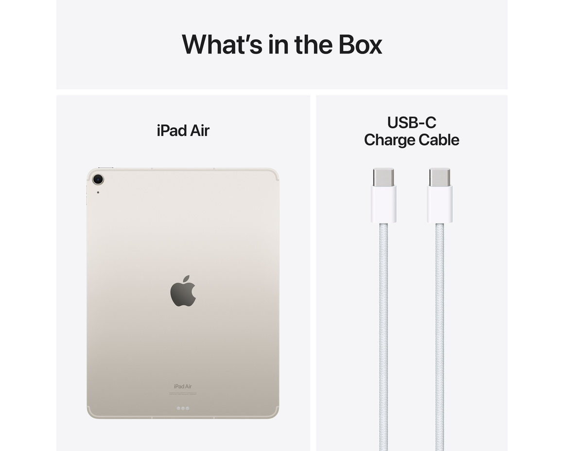 Apple iPad Air 13 (2024) Wi-Fi + Cellular 512GB - Stjärnglans