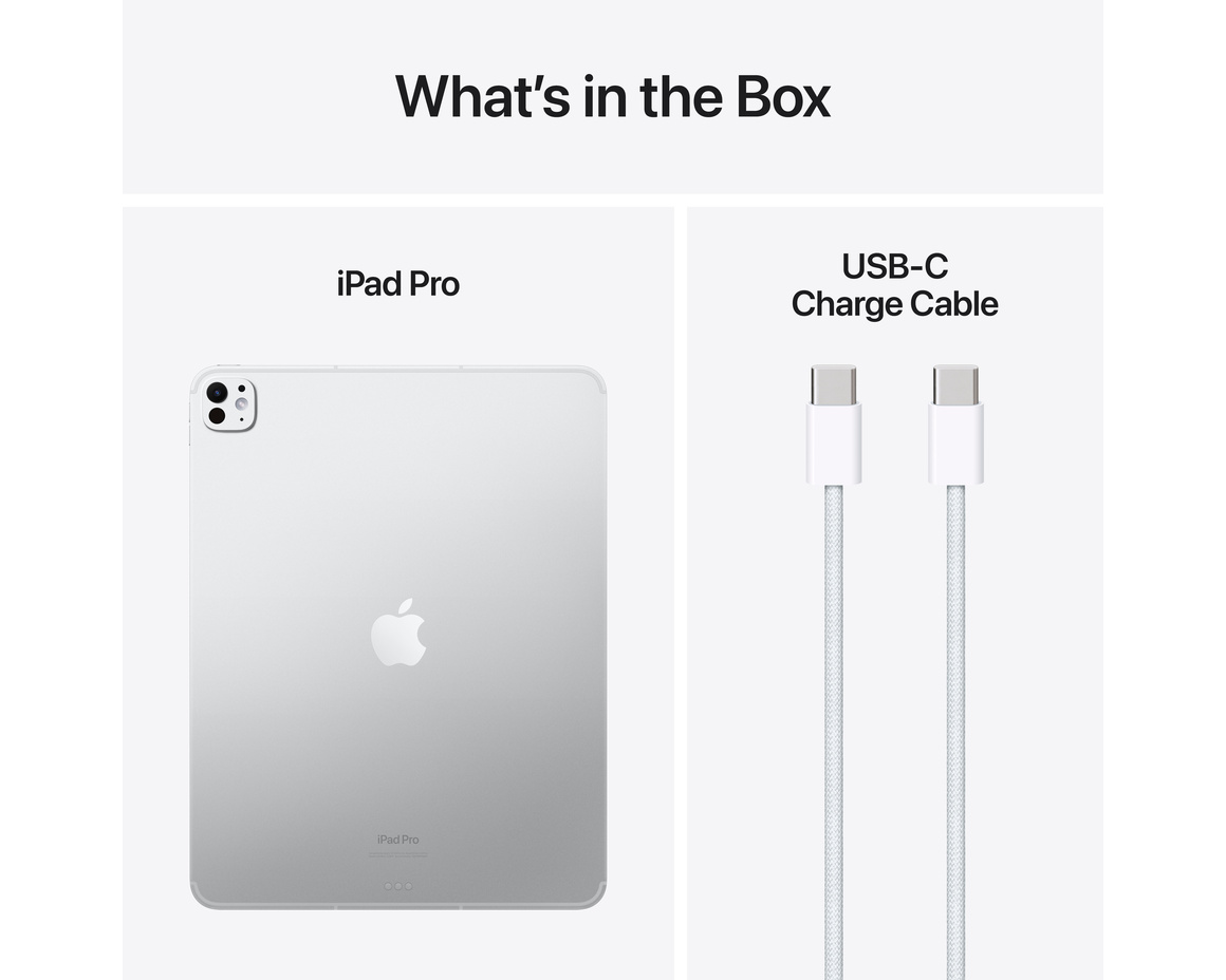 Apple iPad Pro 13 (2024) Wi-Fi + Cellular 256GB med Standardglas - Silver