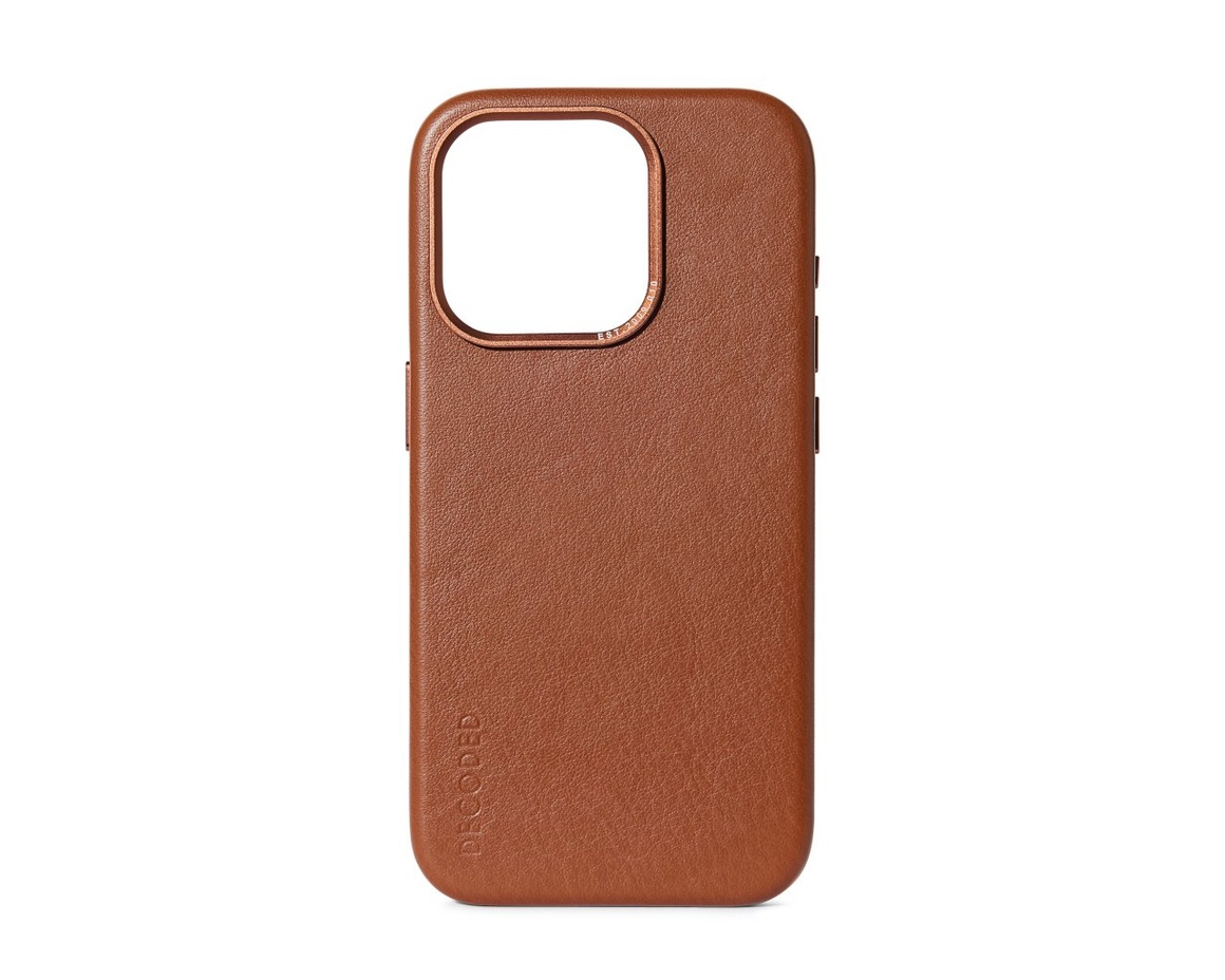 Decoded Leather Backcover för iPhone 15 Tan