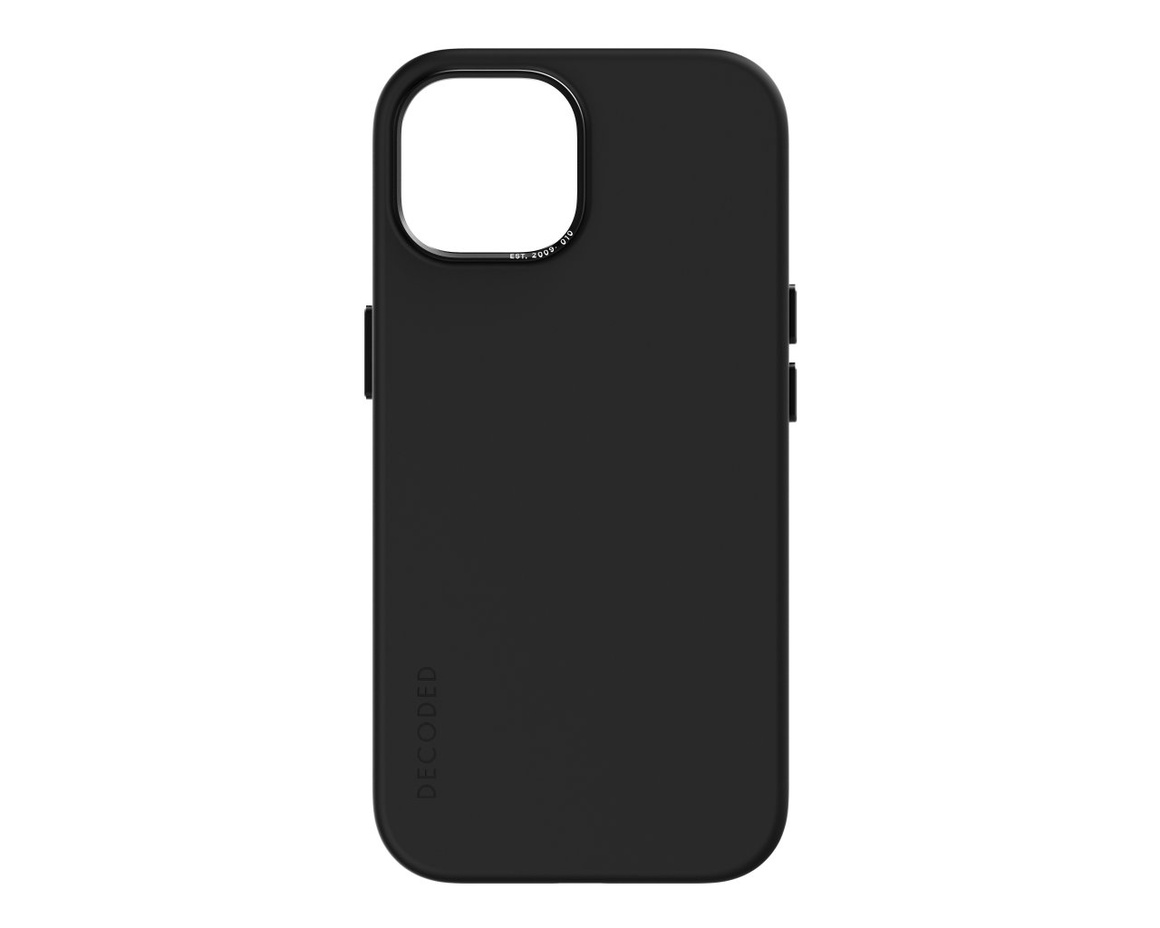 Decoded AntiMicrobial Silicone Backcover för iPhone 15 Pro Graphite