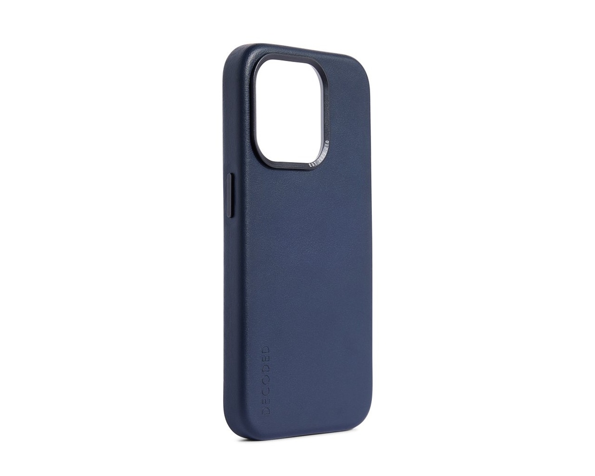 Decoded Leather Backcover för iPhone 15 Pro True Navy