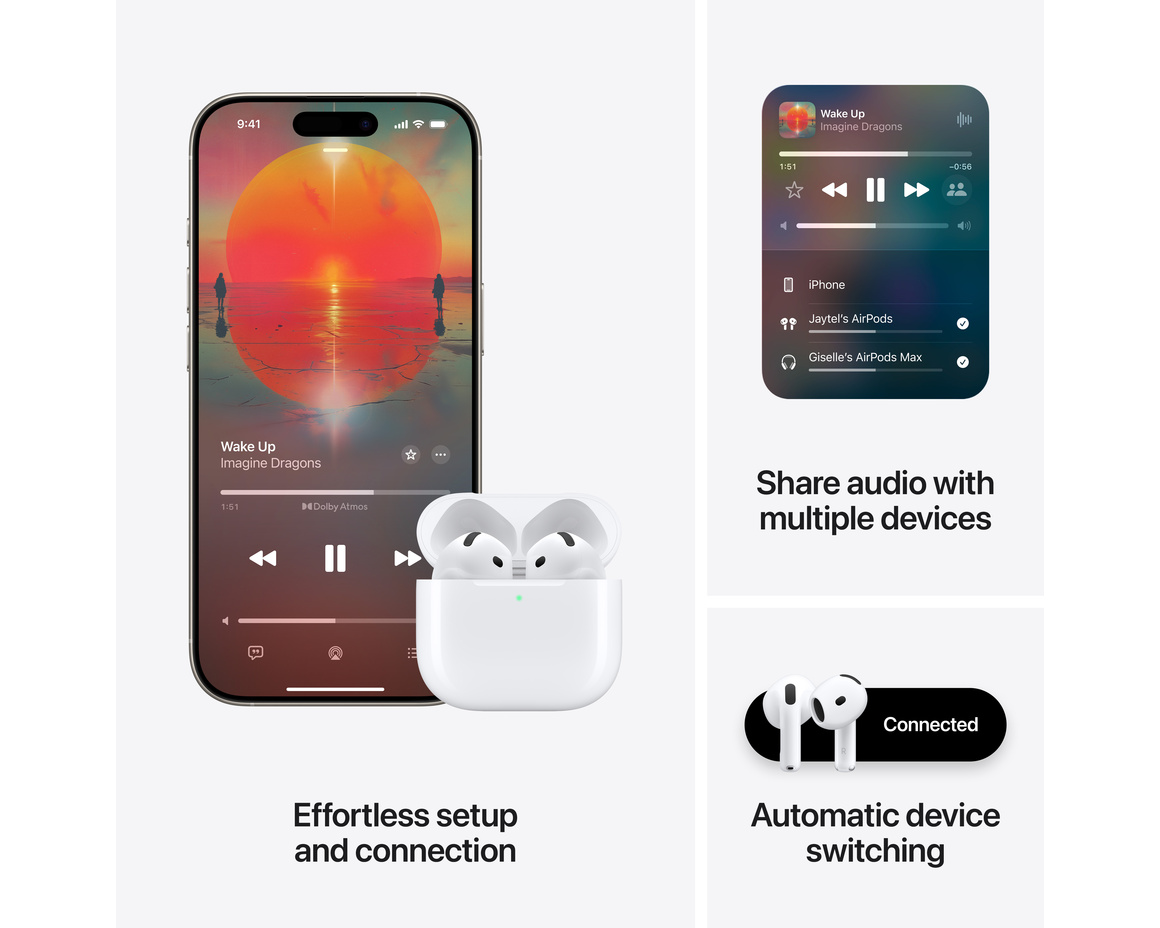 AirPods 4 med aktiv brusreducering