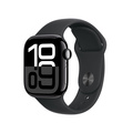 Apple Watch Series 10 GPS 42mm Gagatsvart Aluminiumboett med Svart Sportband - S/M