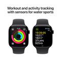 Apple Watch Series 10 GPS 42mm Gagatsvart Aluminiumboett med Svart Sportband - S/M