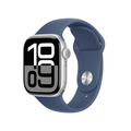 Apple Watch Series 10 GPS 42mm Silver Aluminiumboett med Denim Sportband - S/M