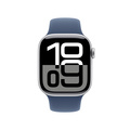 Apple Watch Series 10 GPS 42mm Silver Aluminiumboett med Denim Sportband - S/M