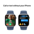 Apple Watch Series 10 GPS 42mm Silver Aluminiumboett med Denim Sportband - S/M