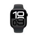 Apple Watch Series 10 GPS 46mm Gagatsvart Aluminiumboett med Svart Sportband - S/M