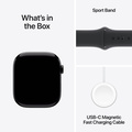 Apple Watch Series 10 GPS 46mm Gagatsvart Aluminiumboett med Svart Sportband - S/M