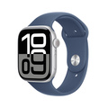 Apple Watch Series 10 GPS + Cellular 46mm Silver Aluminiumboett med Denim Sportband - M/L