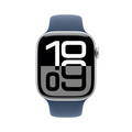 Apple Watch Series 10 GPS + Cellular 46mm Silver Aluminiumboett med Denim Sportband - M/L