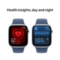 Apple Watch Series 10 GPS + Cellular 46mm Silver Aluminiumboett med Denim Sportband - M/L