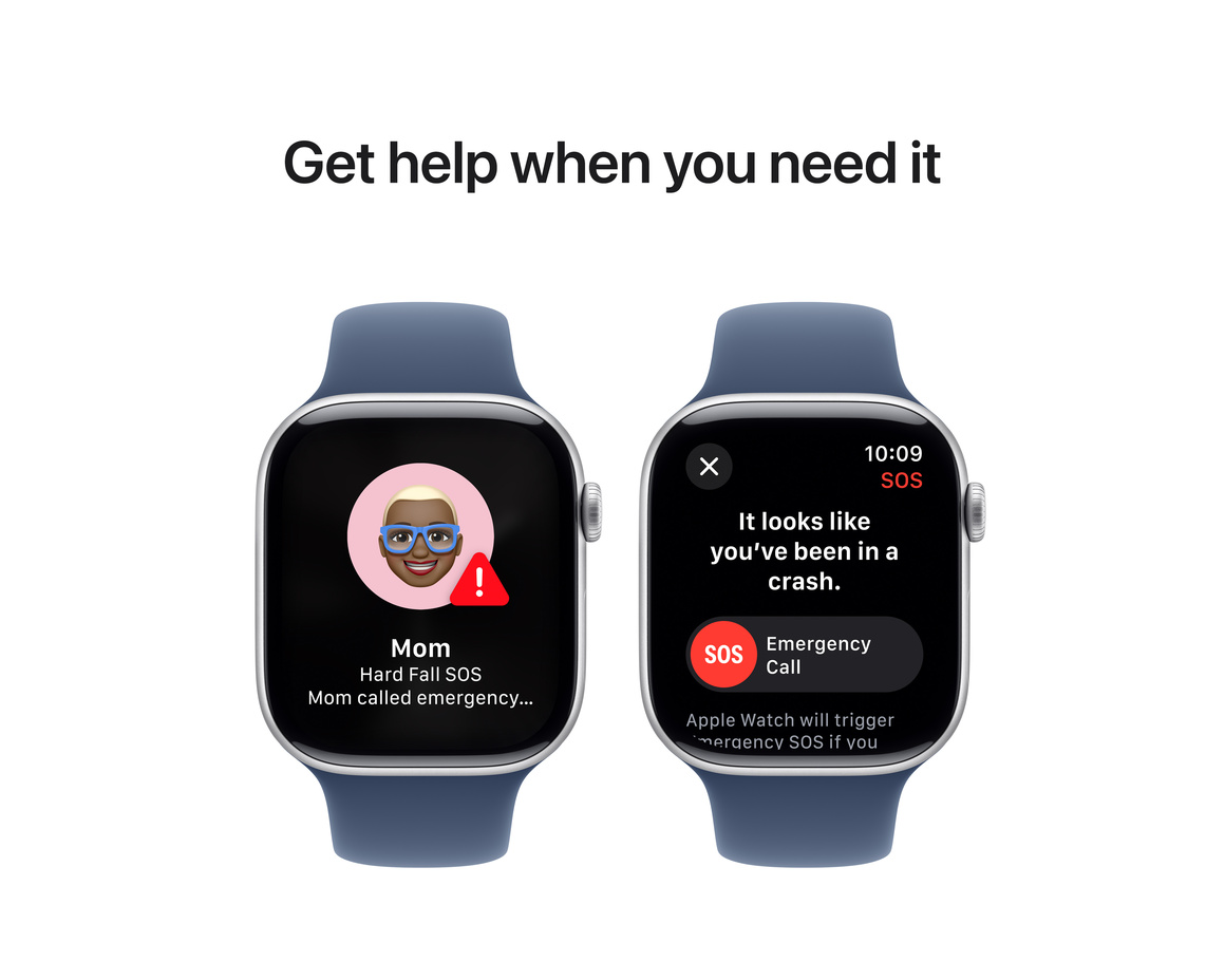 Apple Watch Series 10 GPS + Cellular 46mm Silver Aluminiumboett med Denim Sportband - M/L
