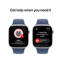 Apple Watch Series 10 GPS + Cellular 46mm Silver Aluminiumboett med Denim Sportband - M/L