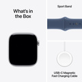 Apple Watch Series 10 GPS + Cellular 46mm Silver Aluminiumboett med Denim Sportband - M/L