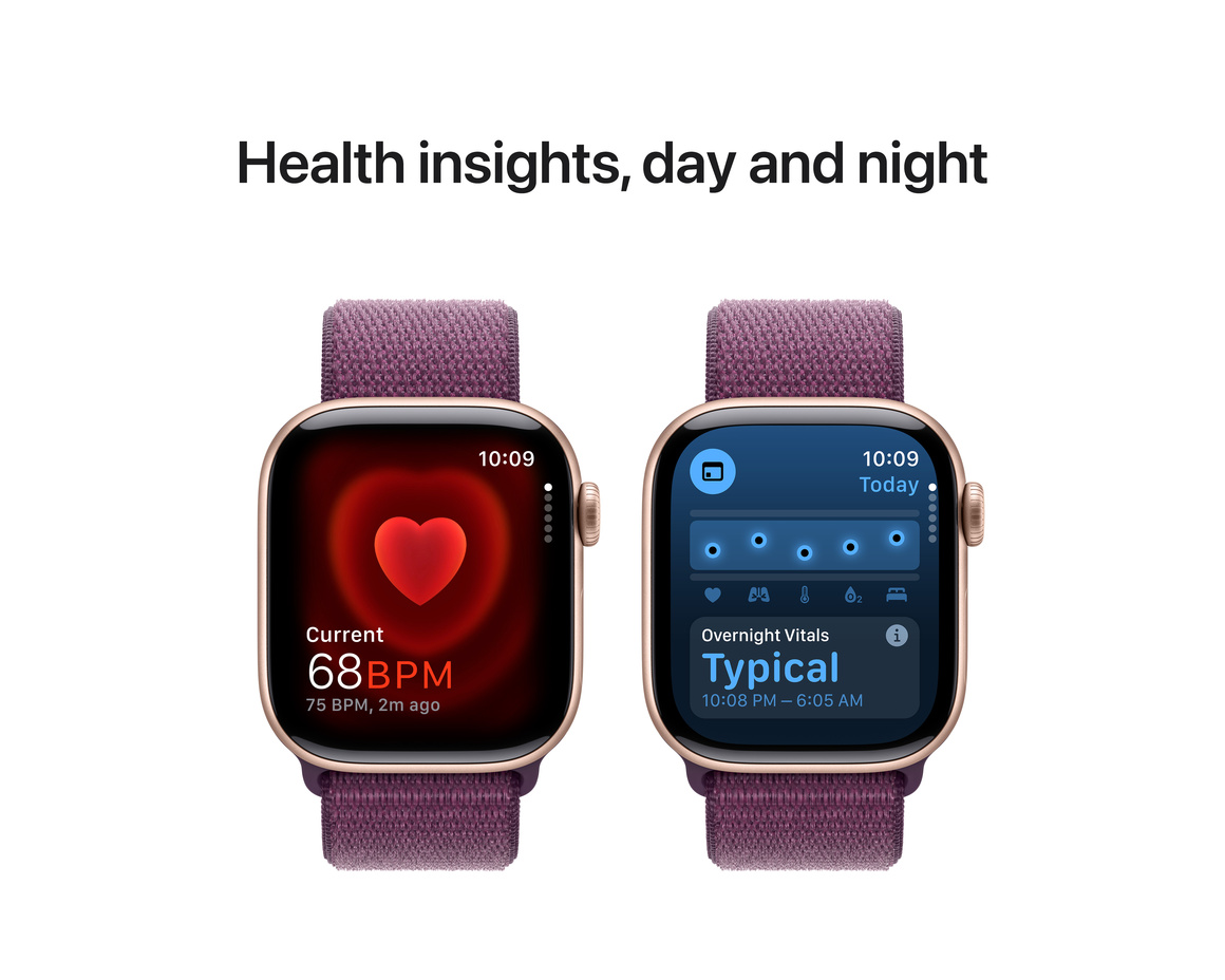 Apple Watch Series 10 GPS 42mm Roséguld Aluminiumboett med Plommon Sportloop