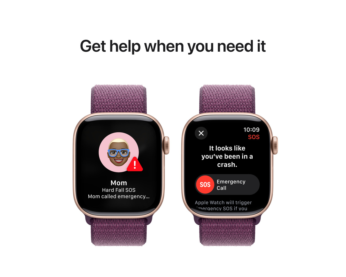 Apple Watch Series 10 GPS 42mm Roséguld Aluminiumboett med Plommon Sportloop