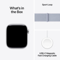 Apple Watch Series 10 GPS 42mm Silver Aluminiumboett med Dimblå Sportloop
