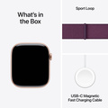 Apple Watch Series 10 GPS + Cellular 46mm Roséguld Aluminiumboett med Plommon Sportloop