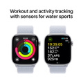 Apple Watch Series 10 GPS + Cellular 46mm Silver Aluminiumboett med Dimblå Sportloop